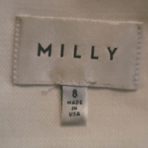 Milly New York Black White Lamb Leather Colorblock Sleeveless Mini Dress Size 8 - Picture 8 of 10